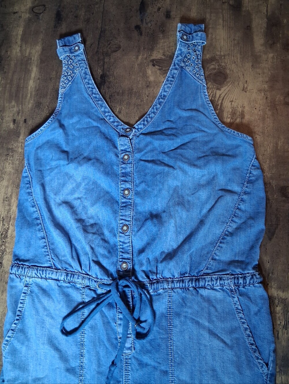Anthropologie Holding Horses Denim Jumpsuit Chambray Utility One Piece